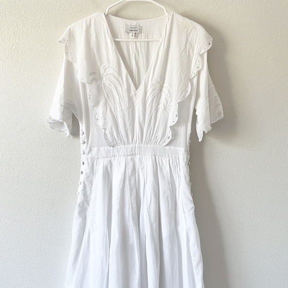 & Other Stories Palm Embroidered Scallop Dress - Picture 6 of 16